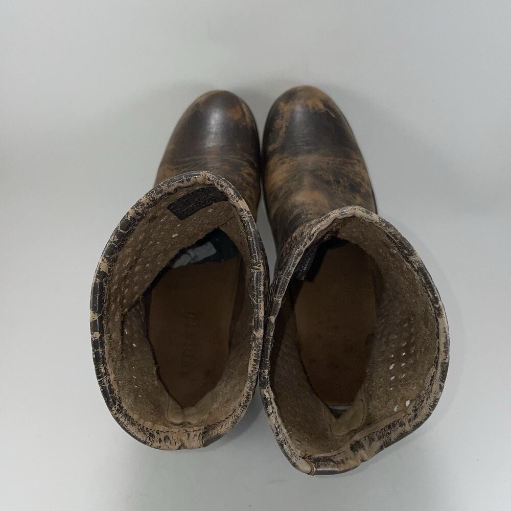 Bed Stu Cobbler Series Womens 9.5 Brown Distressed Leather Wedge Ankle Boots - Picture 5 of 14